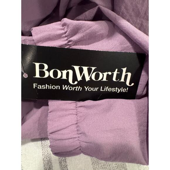 NWT - BonWorth Embroidered Purple Lightweight Jacket - Large - Picture 6 of 7